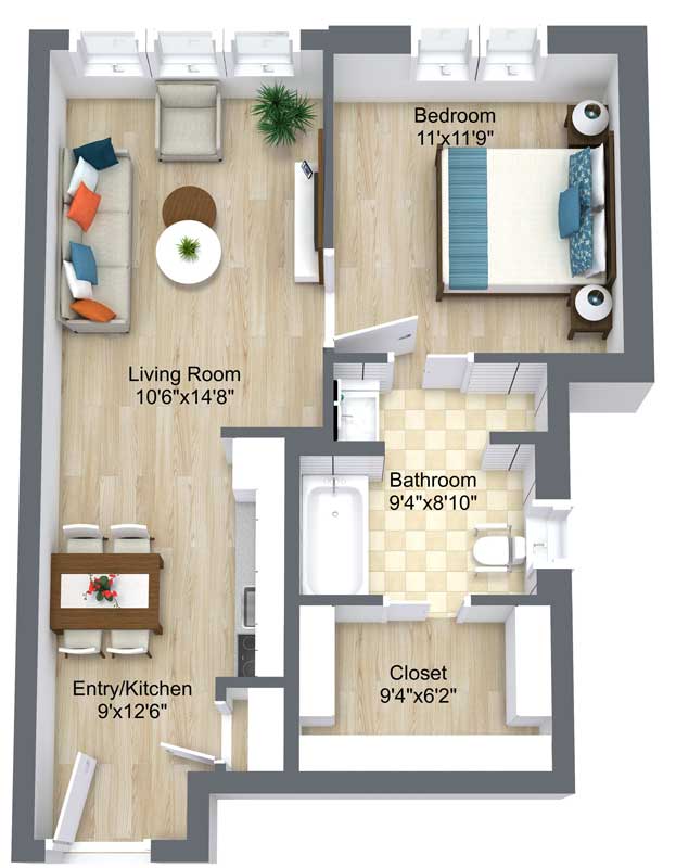 Image of Apt D Level 1 - Assisted Living Expansion Floor Plan